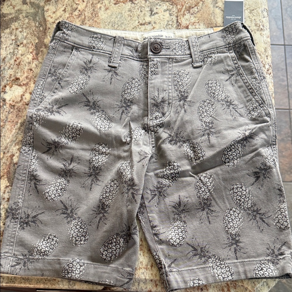 Abercrombie Kids Gray Pineapple Print Shorts